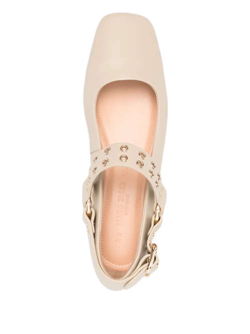 Marc Ellis studded buckle ballet flats Beige