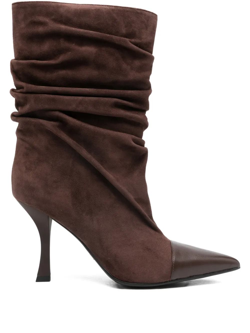 Marc Ellis 90mm pointed-toe ruched boots | Brown | Image 1