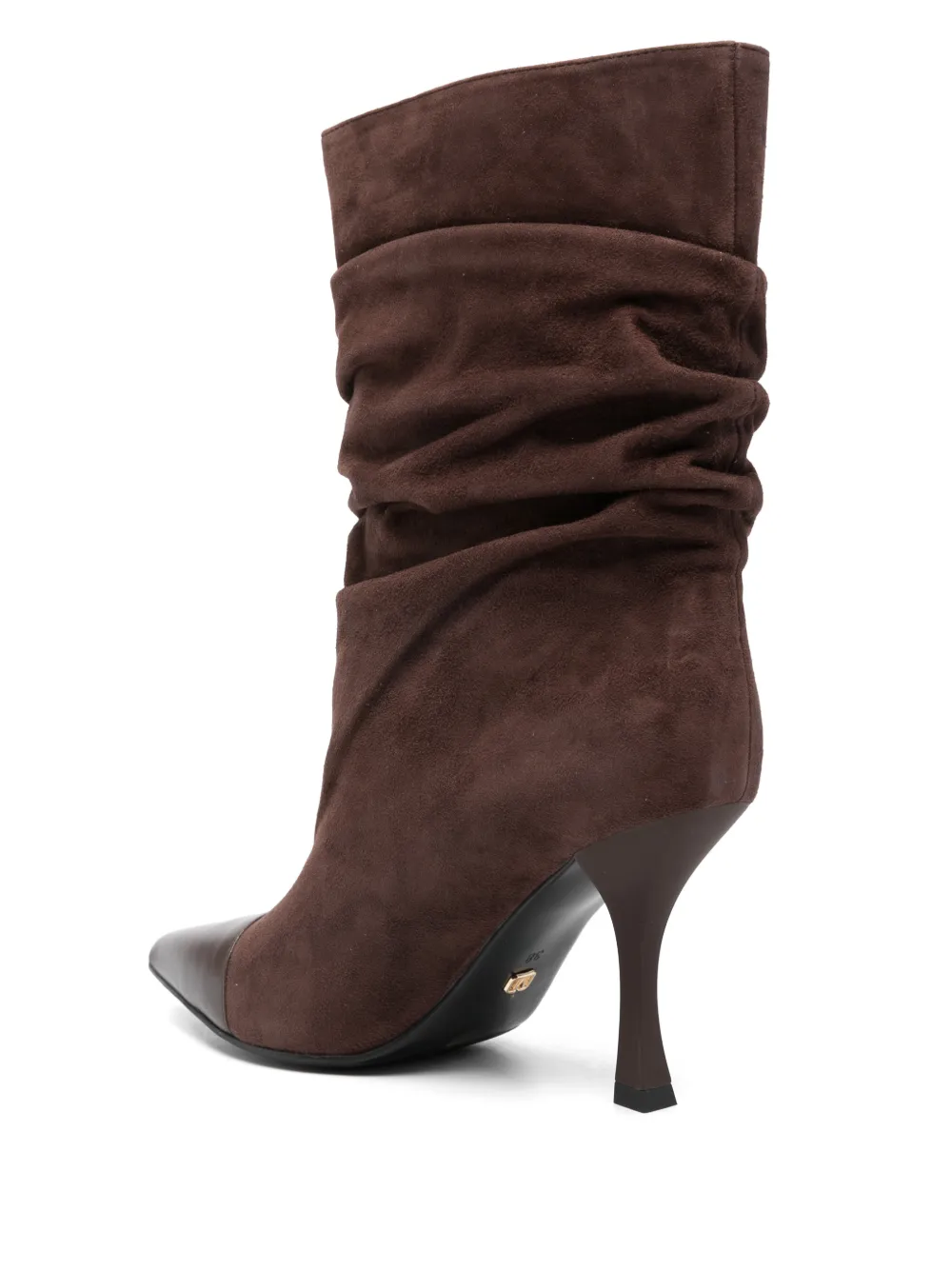 Marc Ellis 90 mm laarzen met puntige neus en ruches Bruin