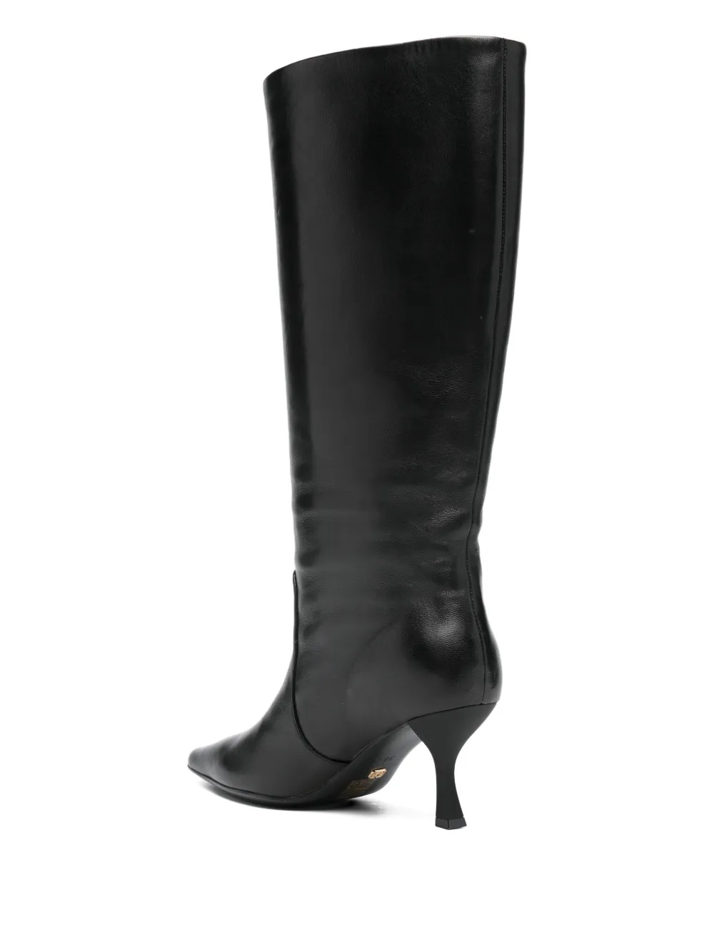 Marc Ellis 70mm pointed-toe sculpted-heel knee-high boots Zwart