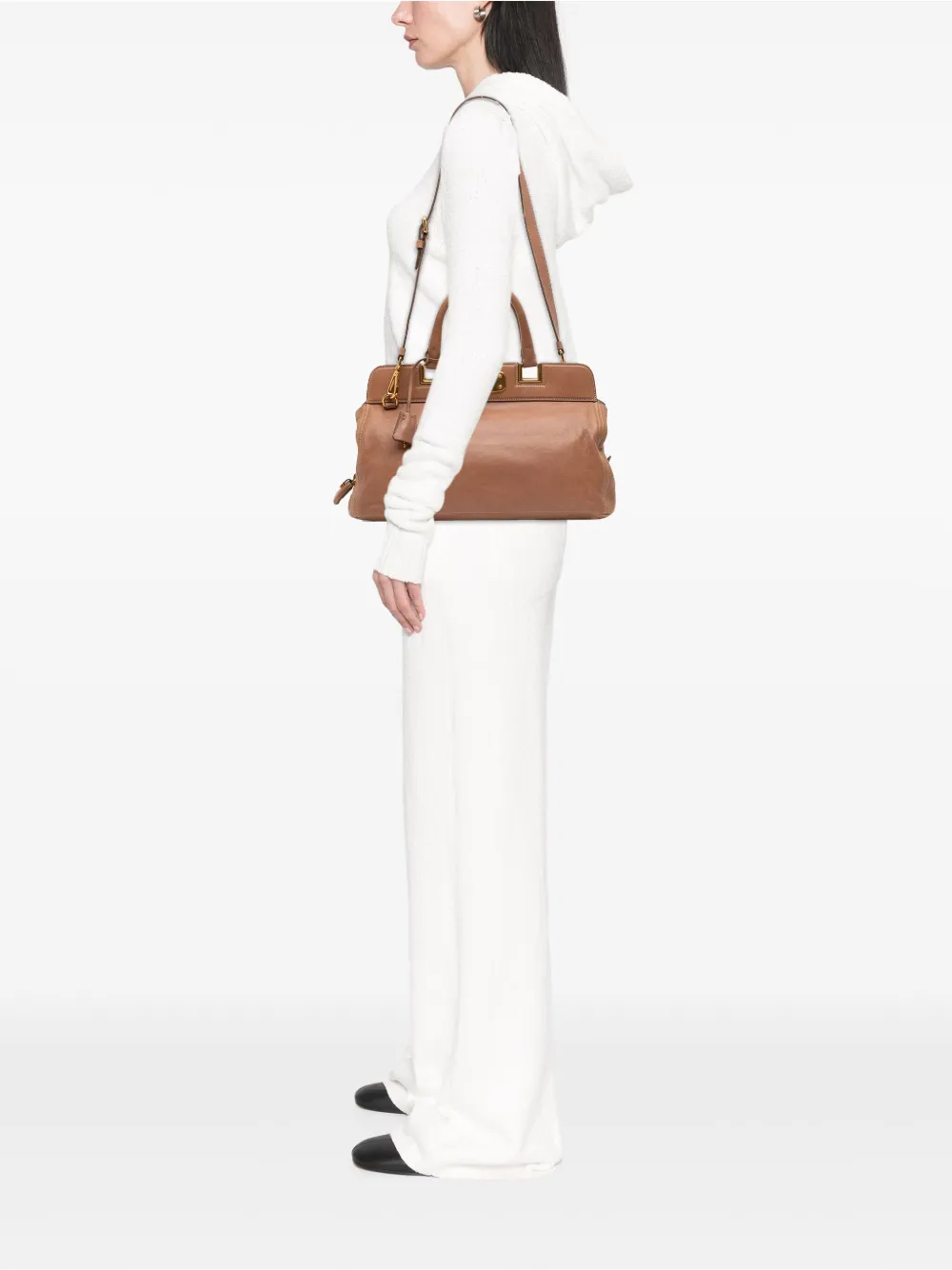 Prada Pre-Owned 2000-2025 Glace Calf Frame satchel | Pre-Owned | Image 2