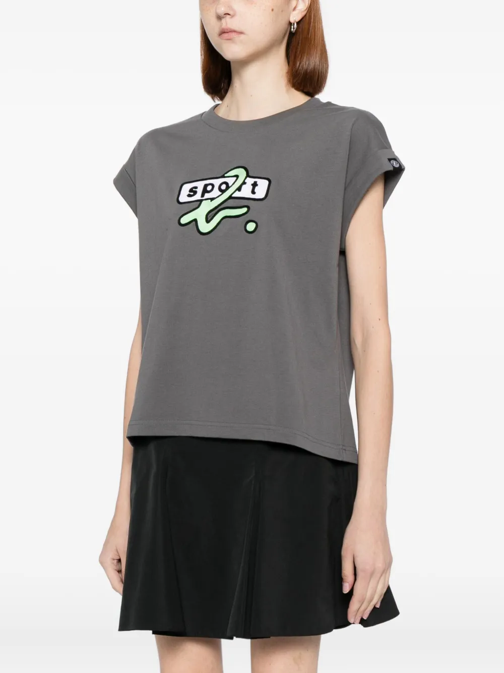 Sport B. By Agnès B. Logo-embroidered T-shirt In Gray