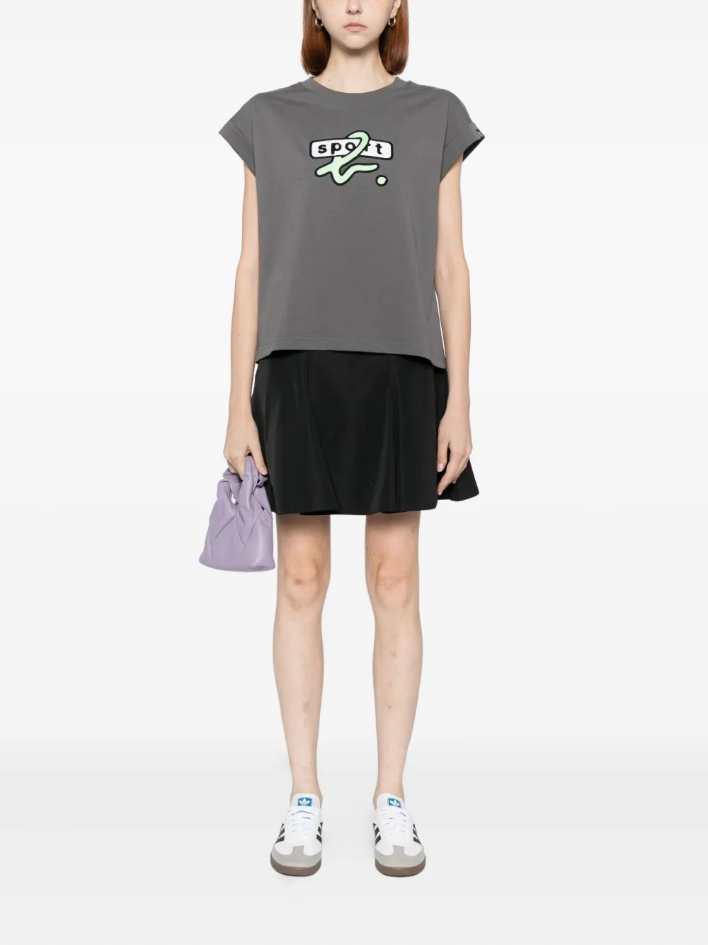 Sport B. By Agnès B. Logo-embroidered T-shirt In Gray