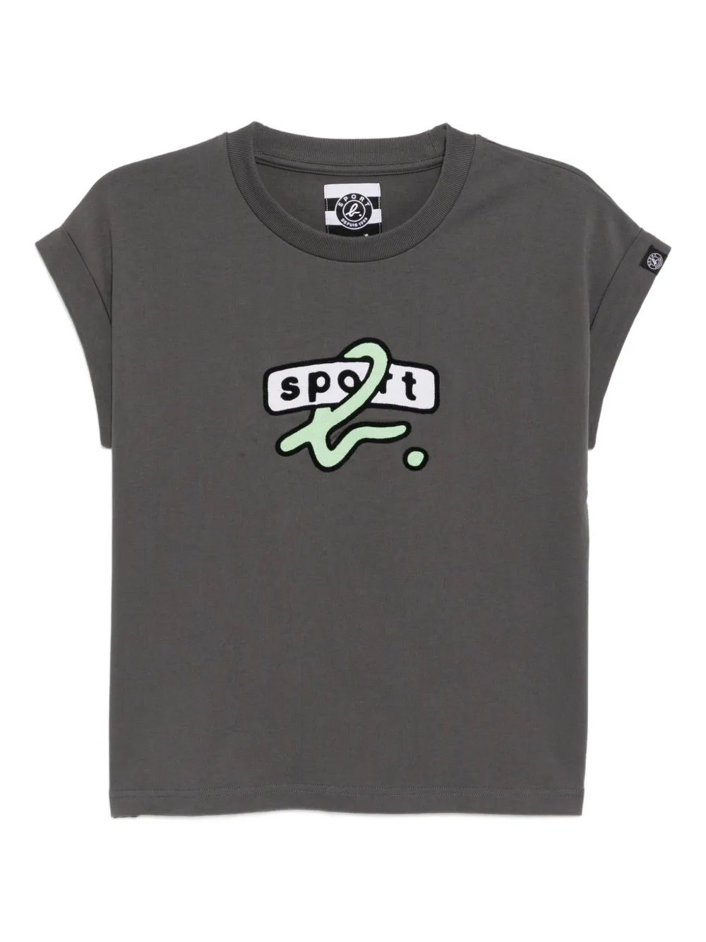 SPORT b. by agnès b. logo-embroidered T-shirt - Grigio