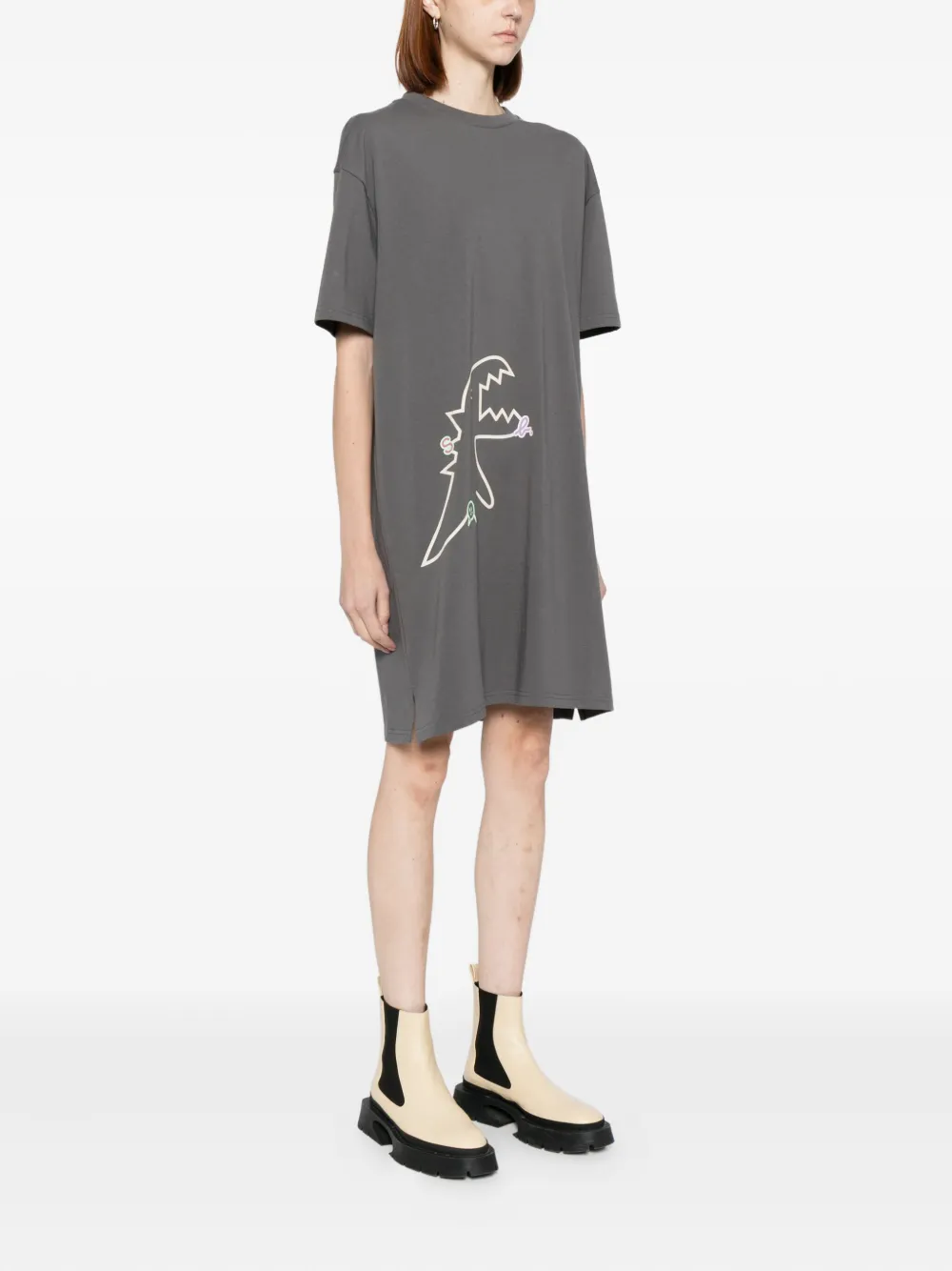 Sport B. By Agnès B. Dino-print Dress In Gray