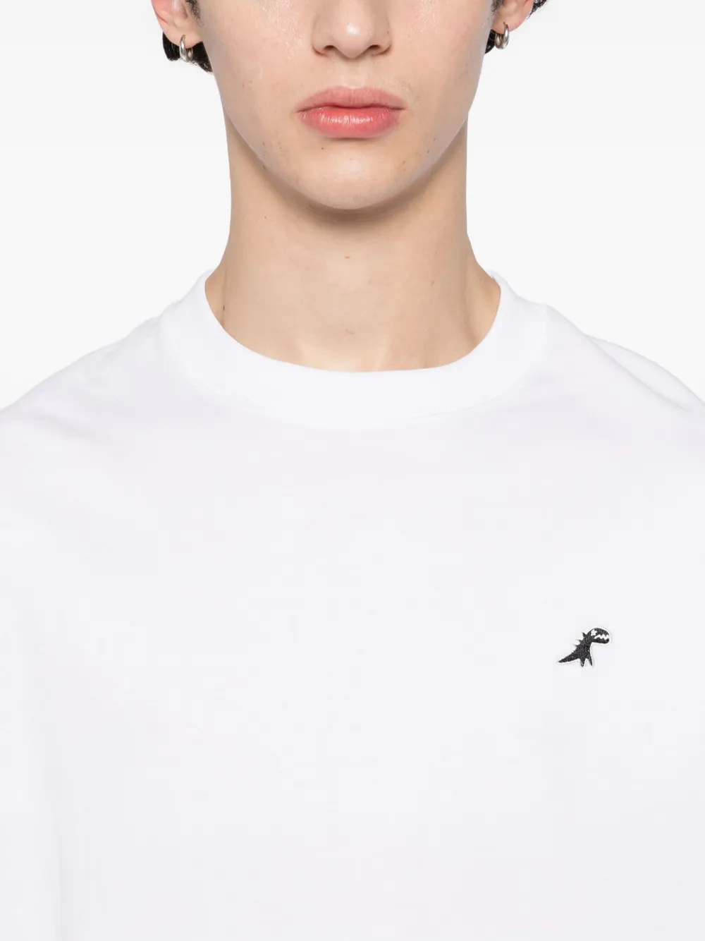 SPORT b. by agnès b. T-shirt met Dino-borduurwerk Wit