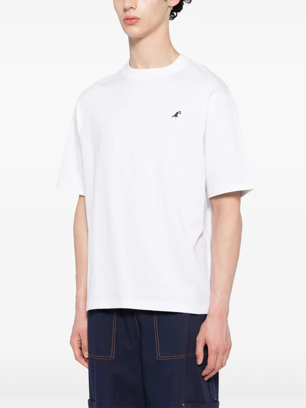 SPORT b. by agnès b. T-shirt met Dino-borduurwerk Wit