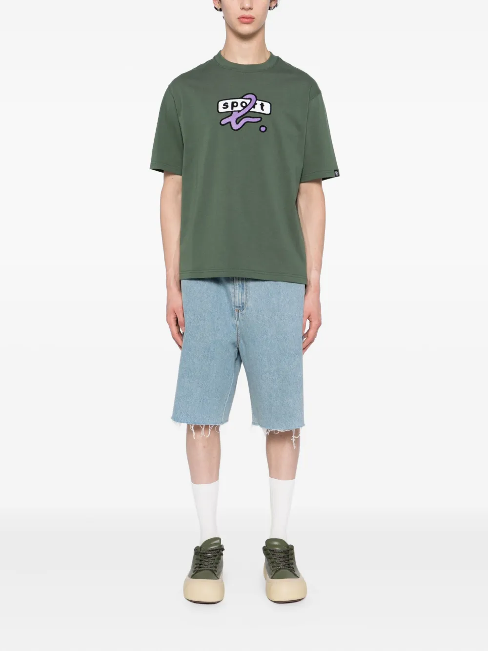 SPORT b. by agnès b. logo-embroidered T-shirt - Groen