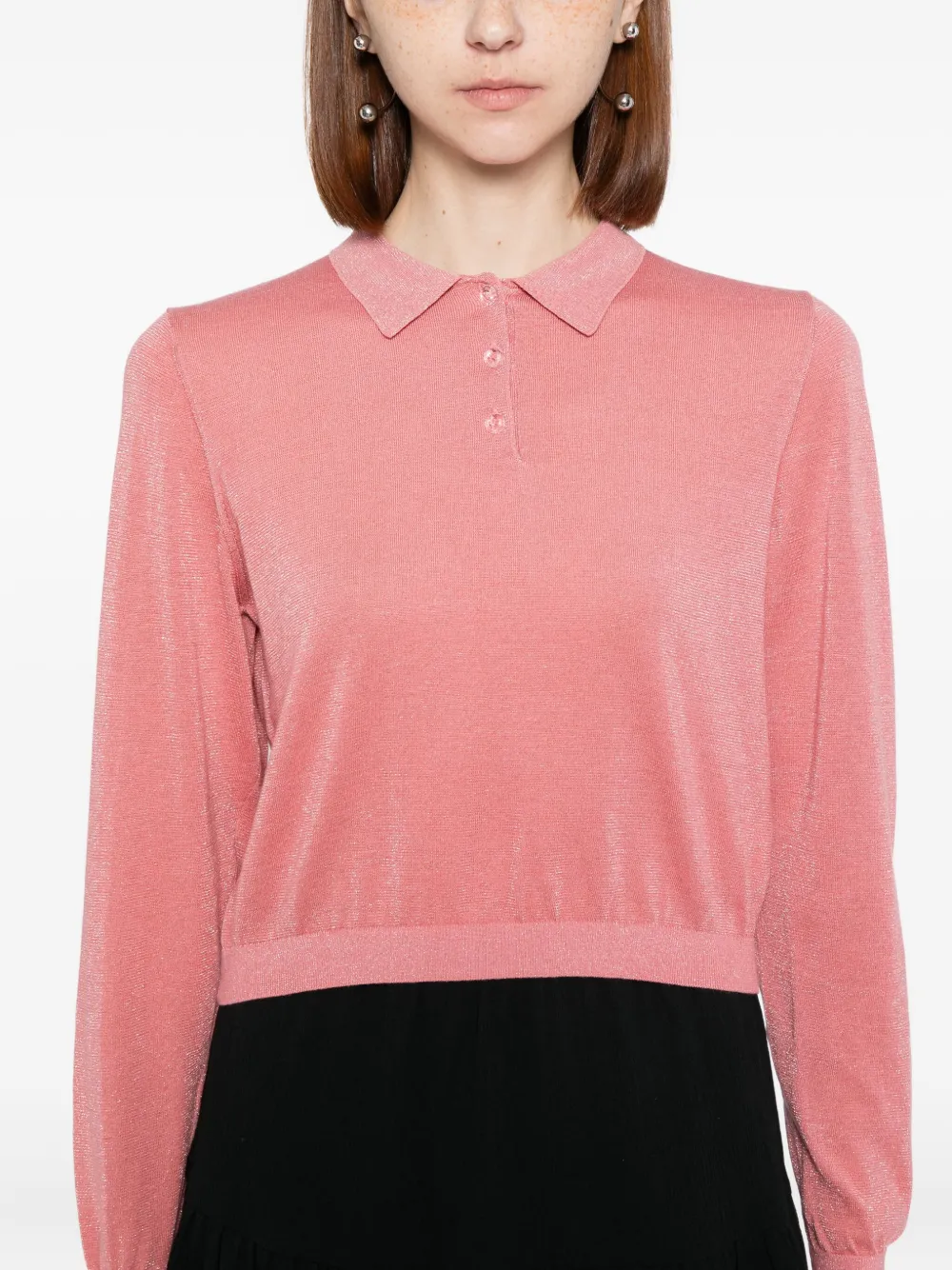 To B. By Agnès B. Knitted Polo Shirt In Pink