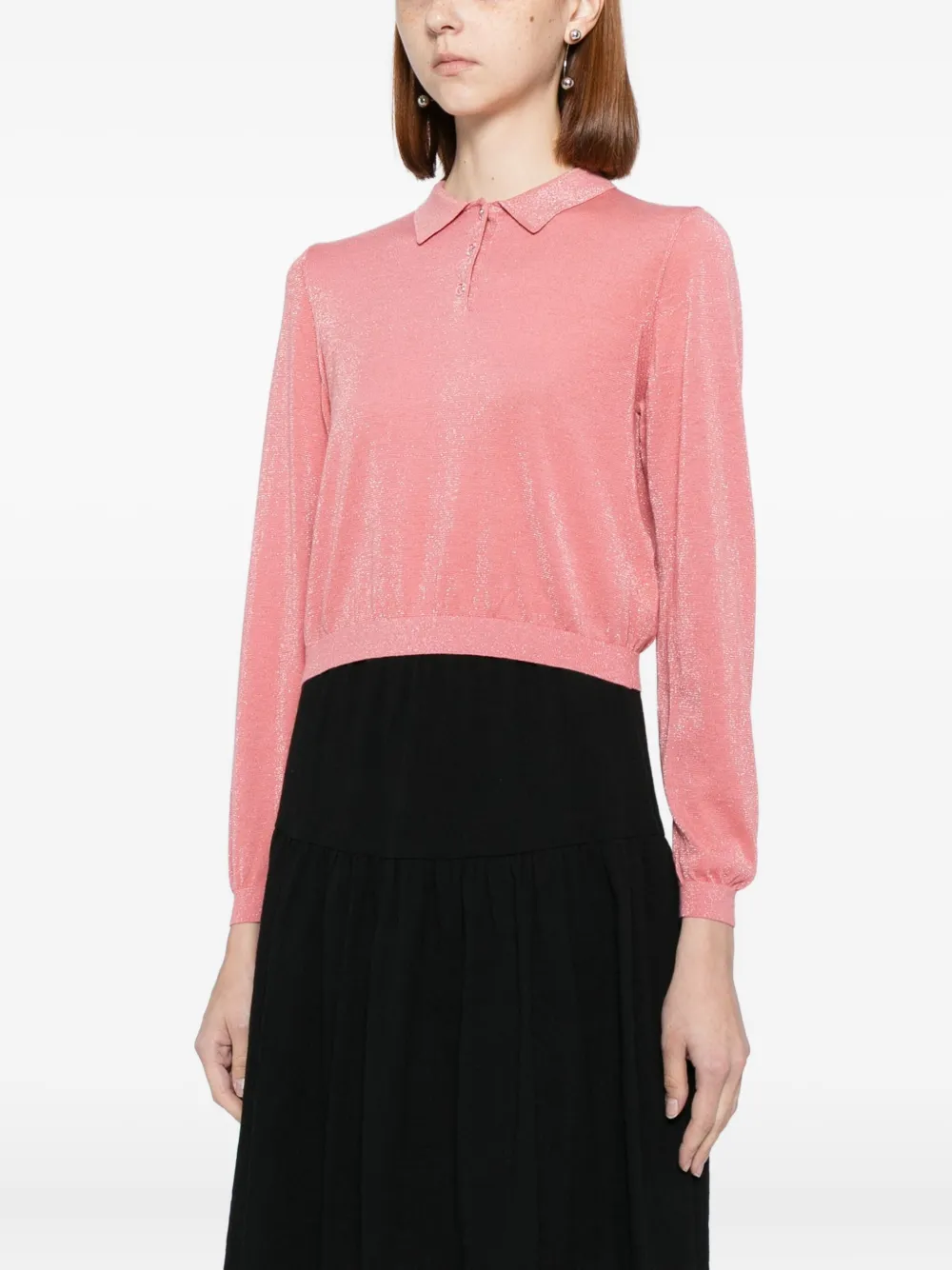 To B. By Agnès B. Knitted Polo Shirt In Pink