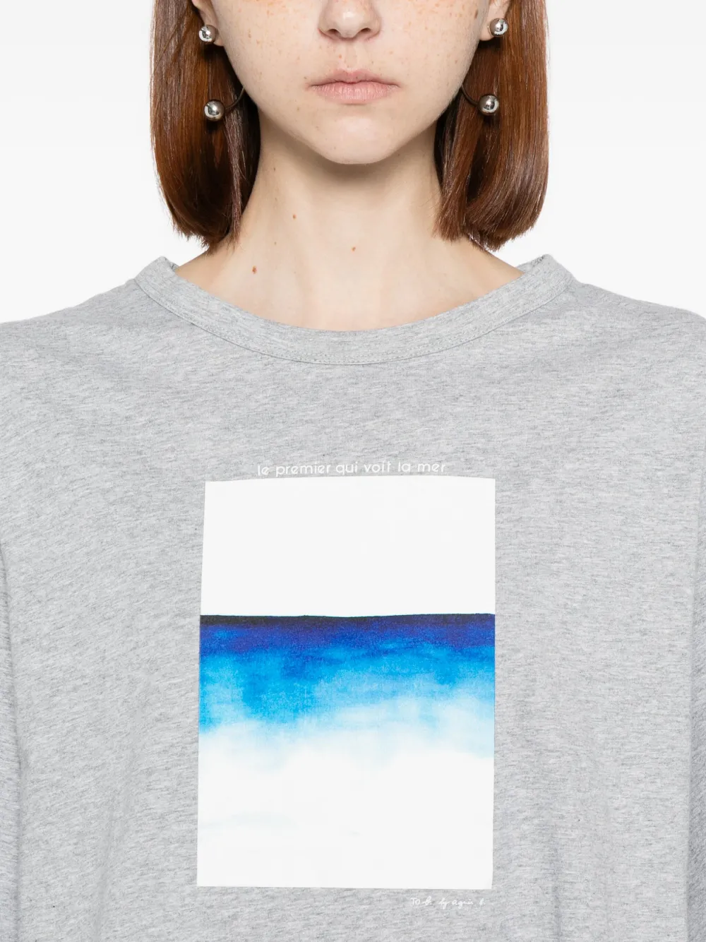 To B. By Agnès B. Sea-print T-shirt In Gray