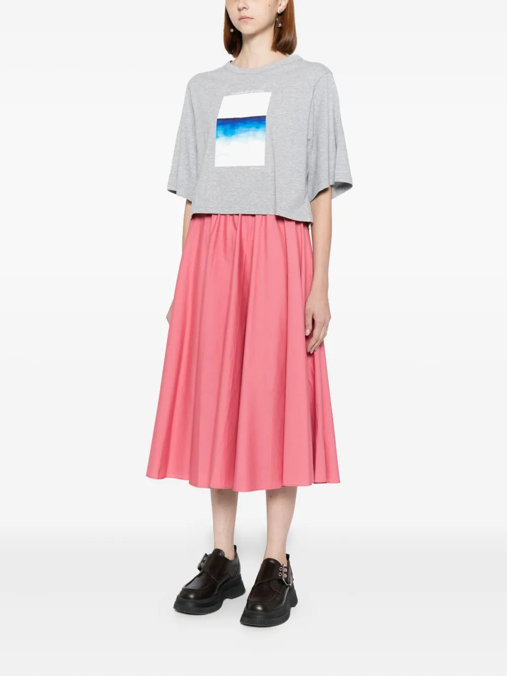 To B. By Agnès B. Sea-print T-shirt In Gray