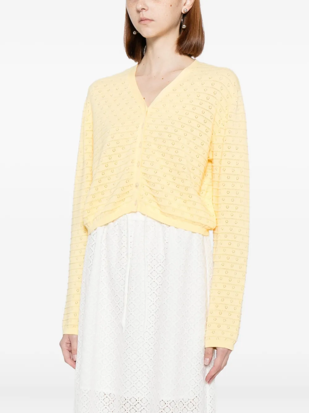 To B. By Agnès B. Deisy Striped Cardigan In Yellow