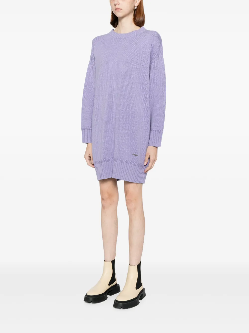 To b. by agnès b. Jurk met logoplakkaat Paars