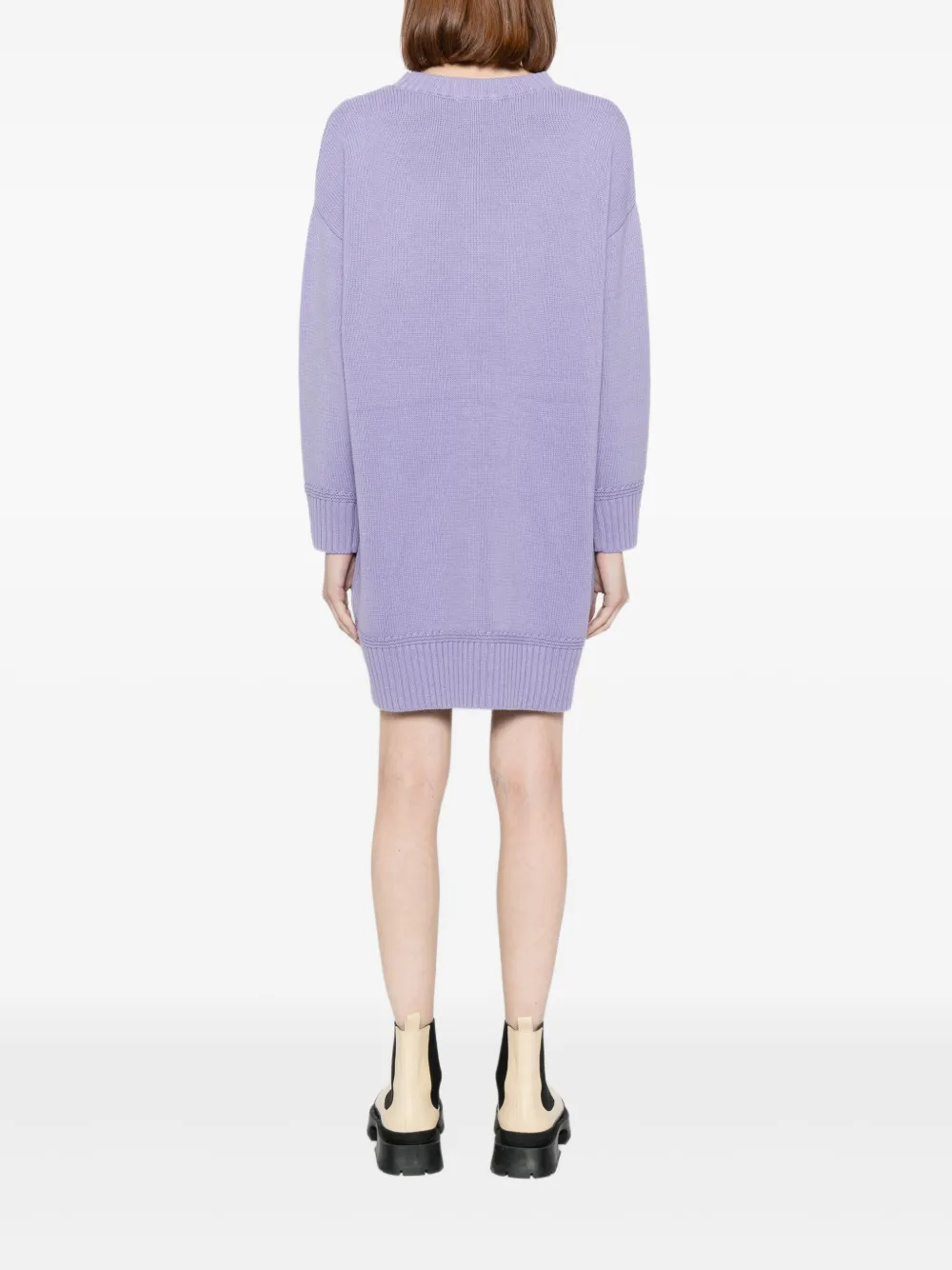 To b. by agnès b. Jurk met logoplakkaat Paars