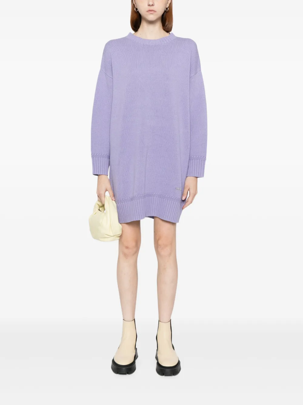 To b. by agnès b. Jurk met logoplakkaat - Paars