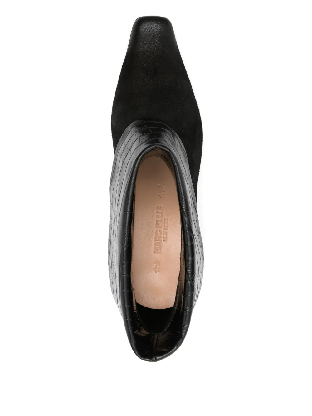 Marc Ellis 55mm croc embossed boots Zwart