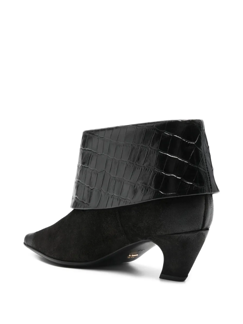 Marc Ellis 55mm croc embossed boots Zwart