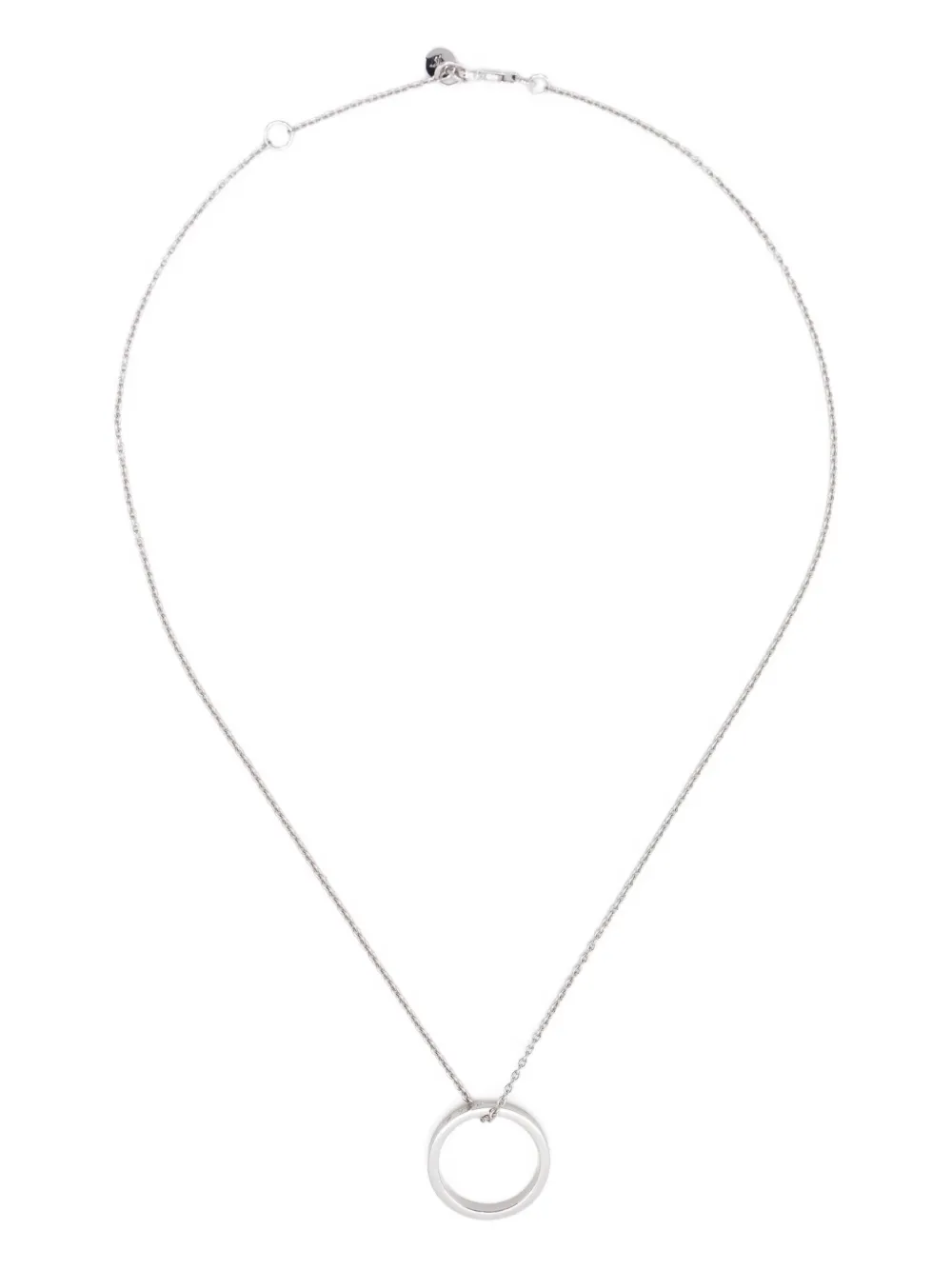 Agnès B. Iconic Logo-ring Necklace In Silver