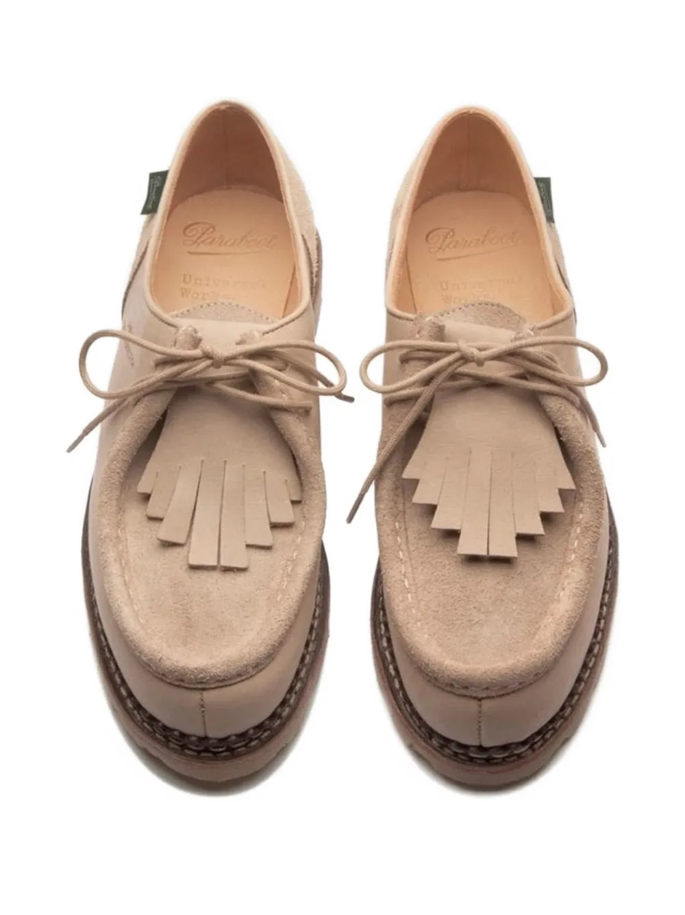 Paraboot x Universal Works Michael derby schoenen met kwastje Beige
