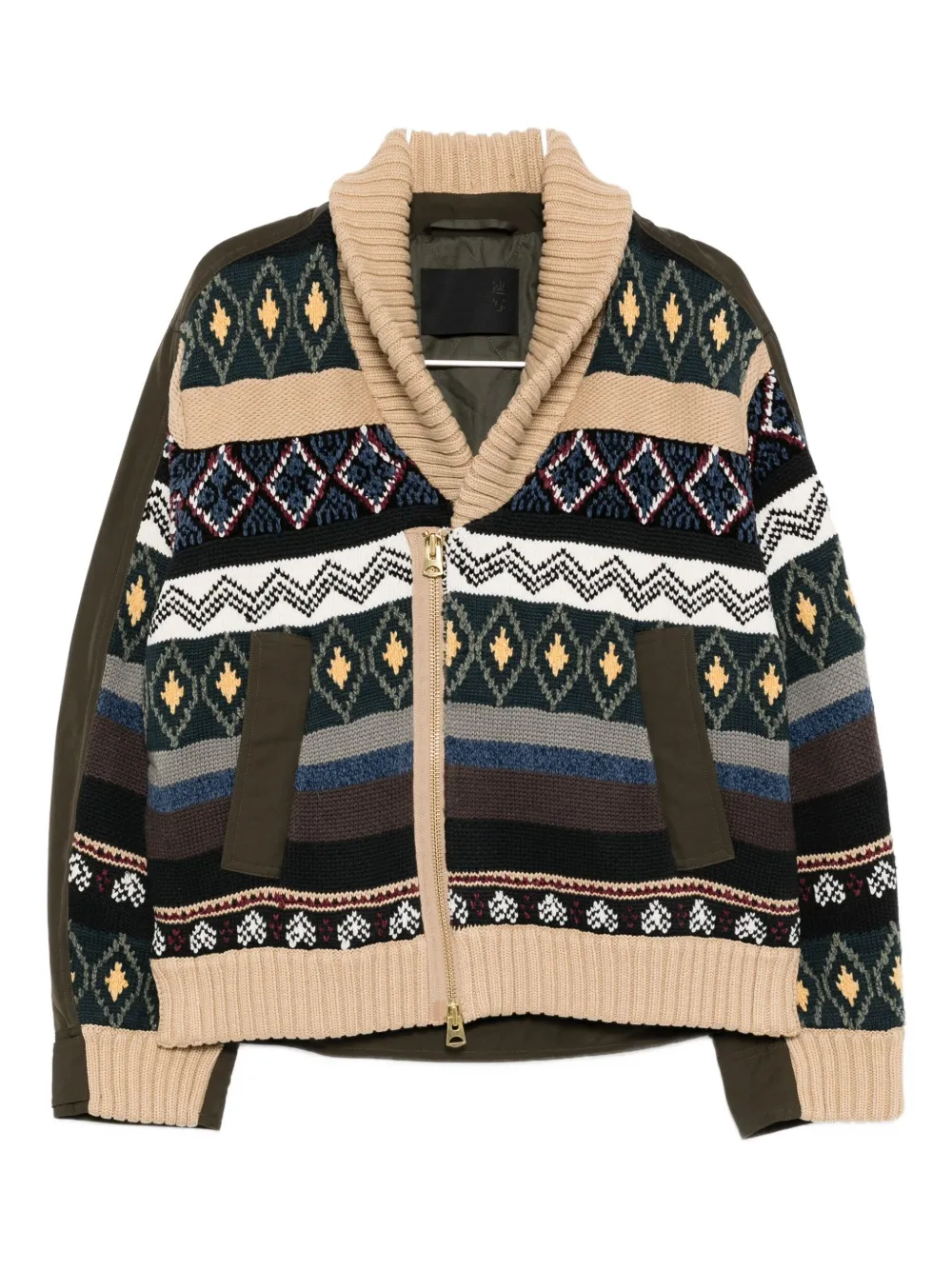 Croquis Spliced Padded Coat In Brown