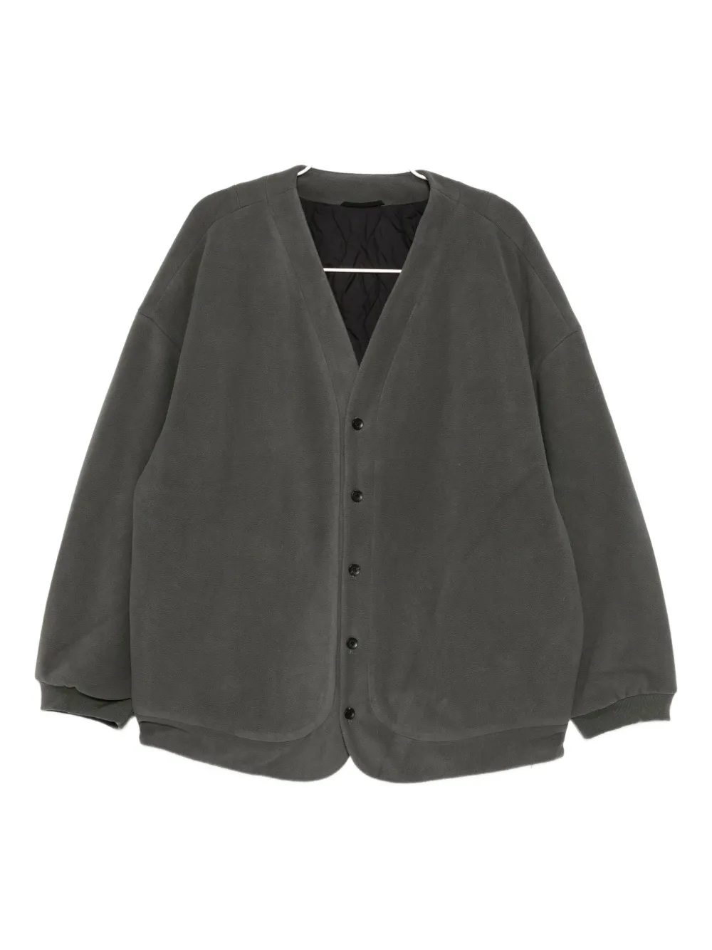 Croquis Cross-collar Padded Coat In Gray