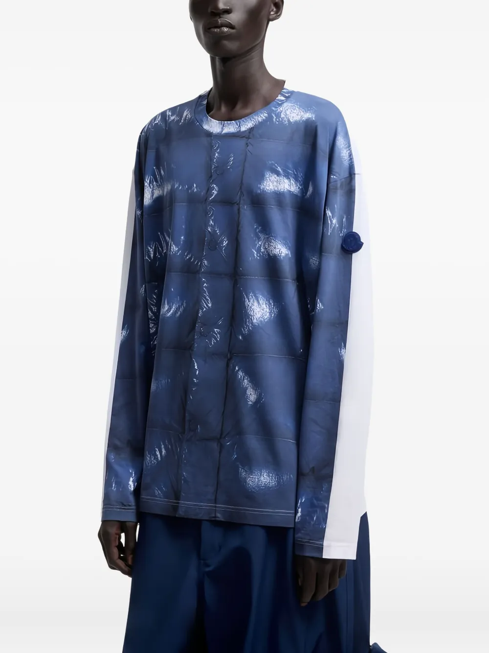 Moncler long-sleeve cotton T-shirt - Blauw