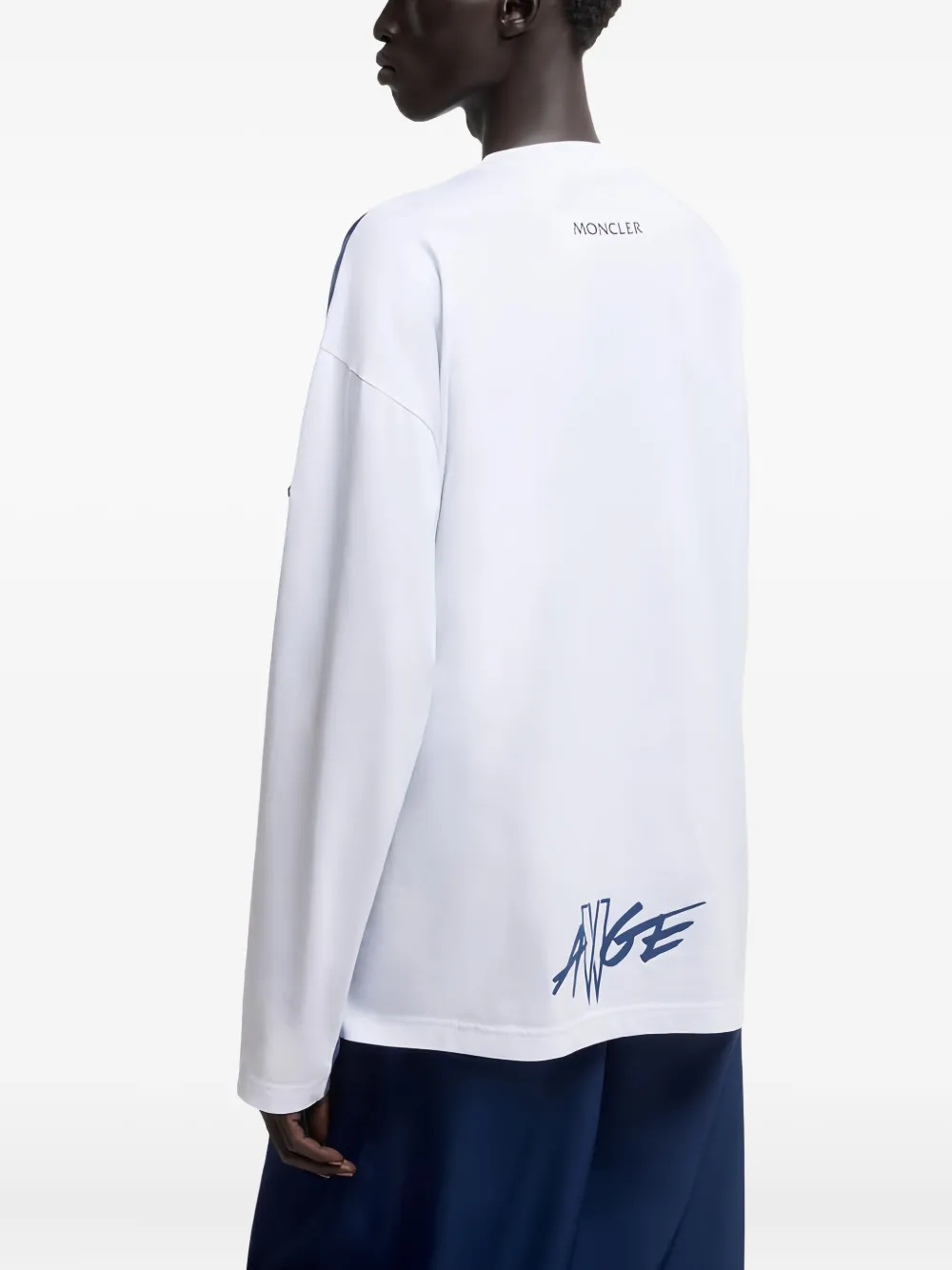 Moncler Katoenen T-shirt met lange mouwen Blauw