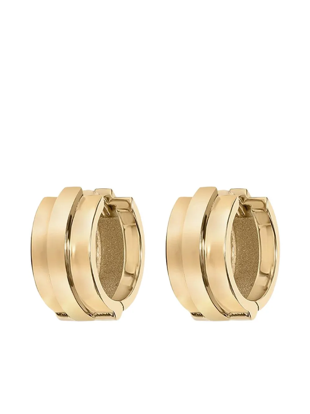 Azlee 18K yellow gold Staircase 3-Tier Huggie earrings - Oro