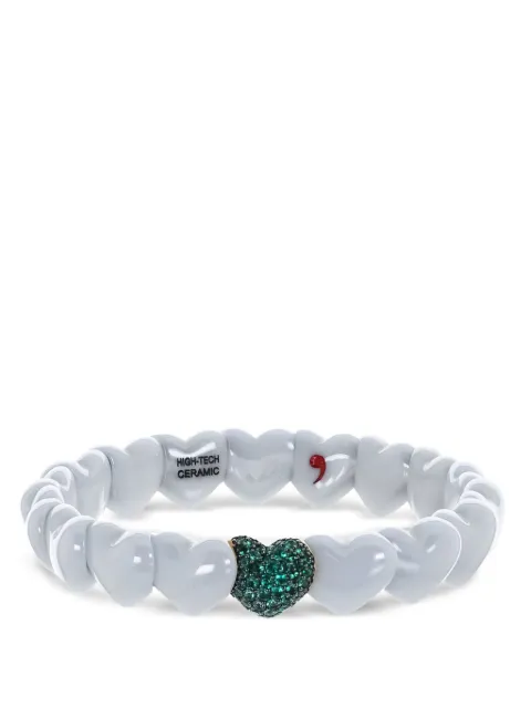 Roberto Demeglio pulsera con forma de corazón y esmeralda