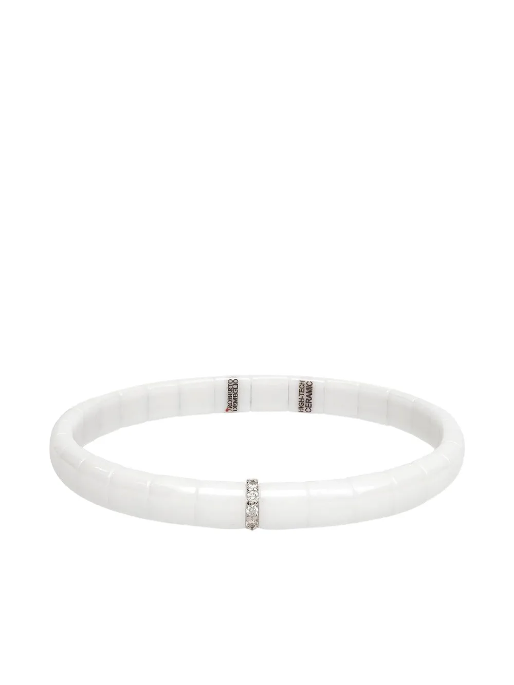 Roberto Demeglio 18k Yellow Gold Diamond Stretch Bracelet In White