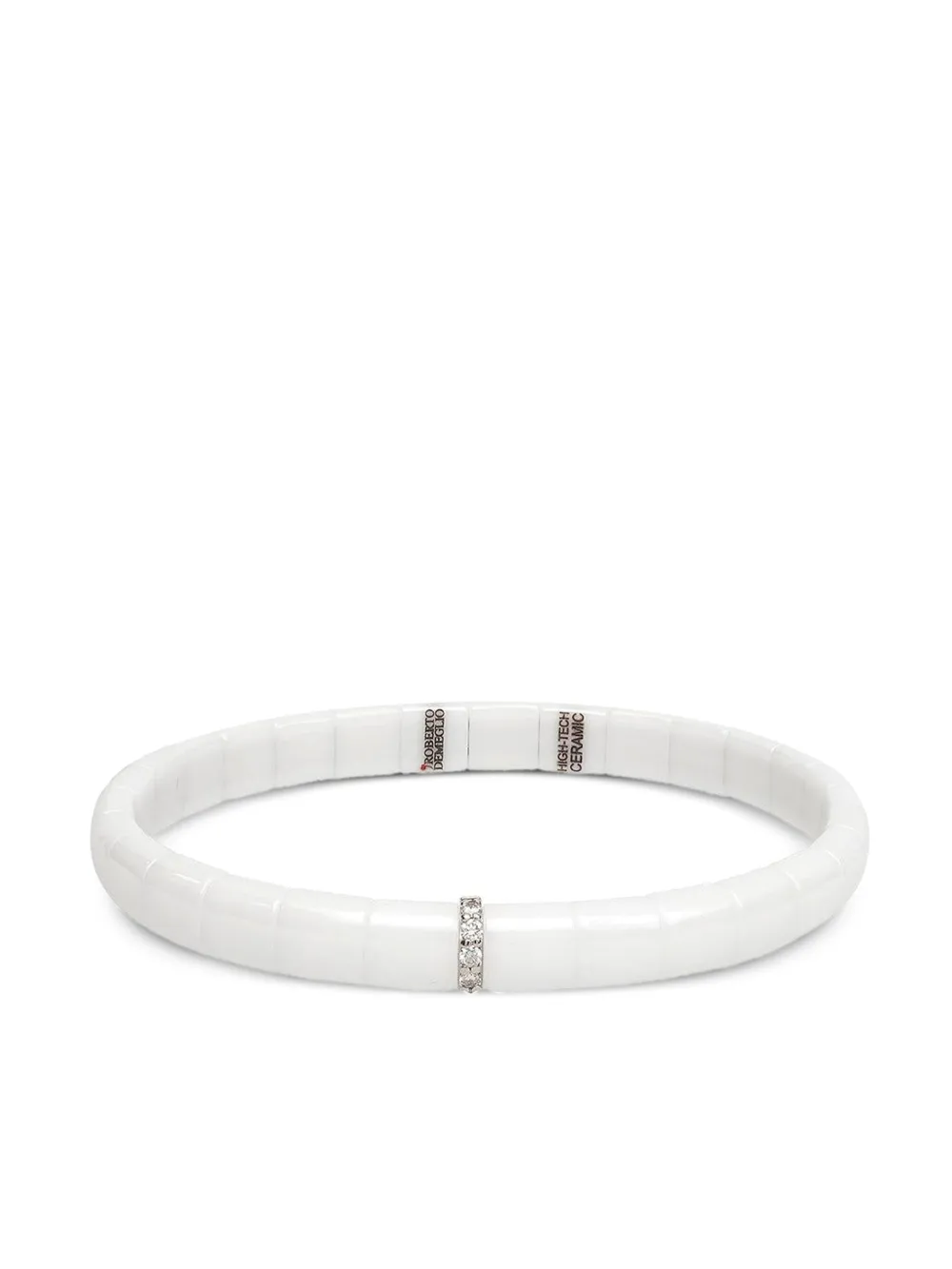 Roberto Demeglio 18K yellow gold diamond stretch bracelet - Bianco