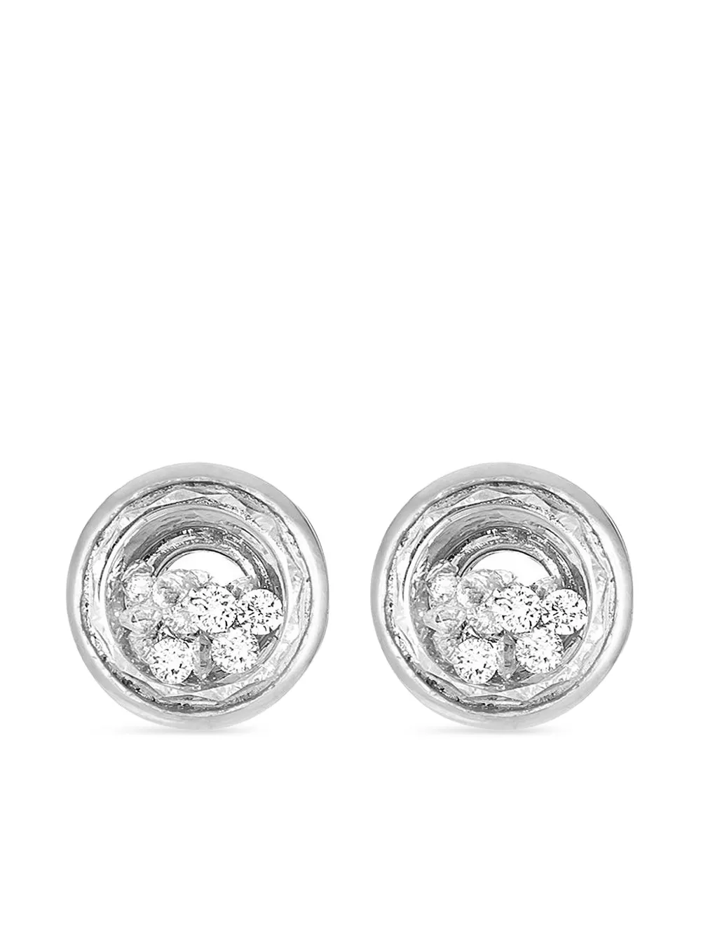 Moritz Glik aretes Neue Circle en oro blanco de 18kt con diamantes | plateado | Image 1