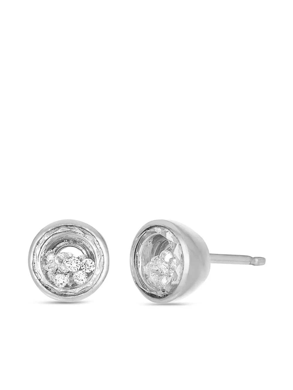 Moritz Glik aretes Neue Circle en oro blanco de 18kt con diamantes | Image 2