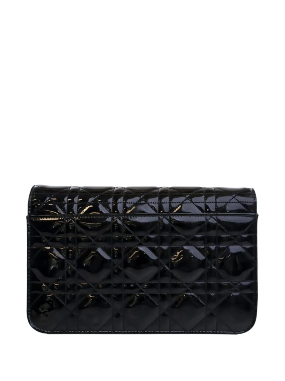 Pre-owned Dior 2015 Patent Cannage Miss  Promenade Crossbody Bag In Black