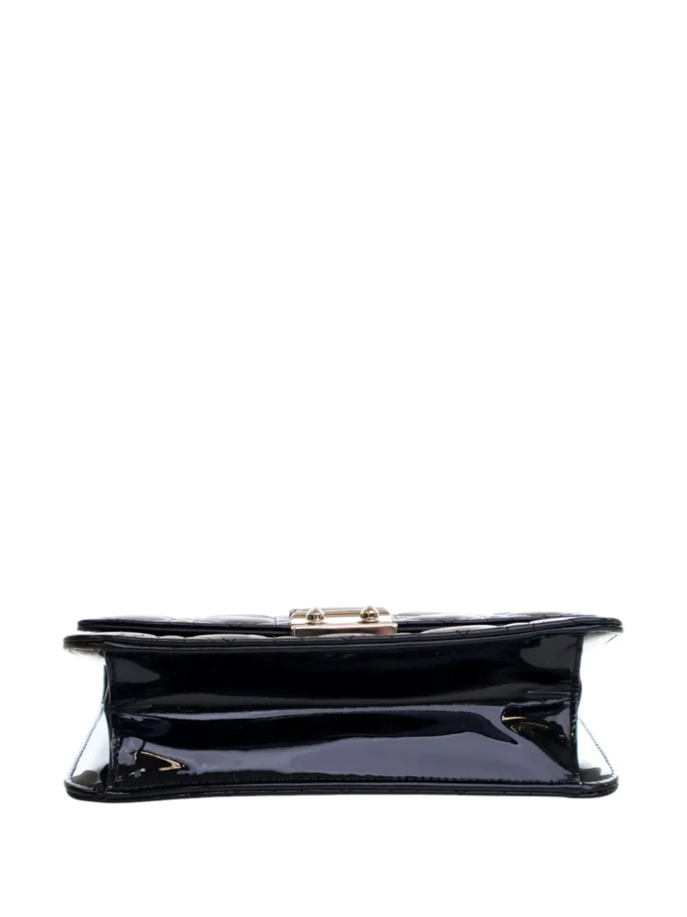 Pre-owned Dior 2015 Patent Cannage Miss  Promenade Crossbody Bag In Black