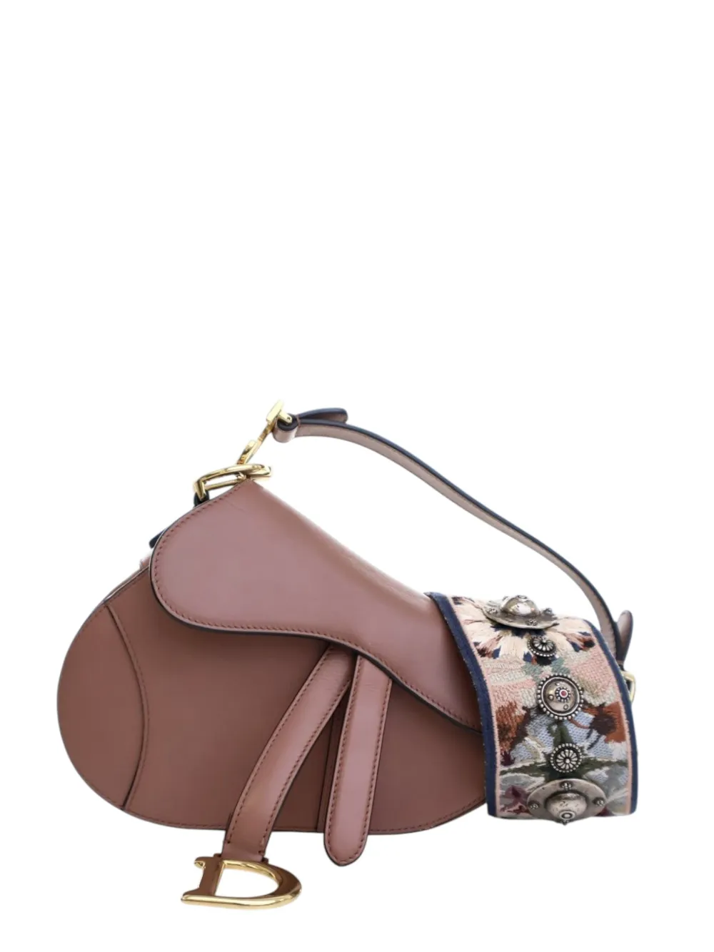 Pre-owned Dior 2018 Mini Calfskin Saddle Bag Satchel In Pink