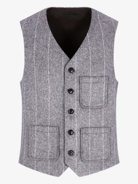 Giorgio Armani abrigo con botones y motivo de rayas