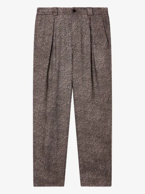 Giorgio Armani pleated herringbone trousers