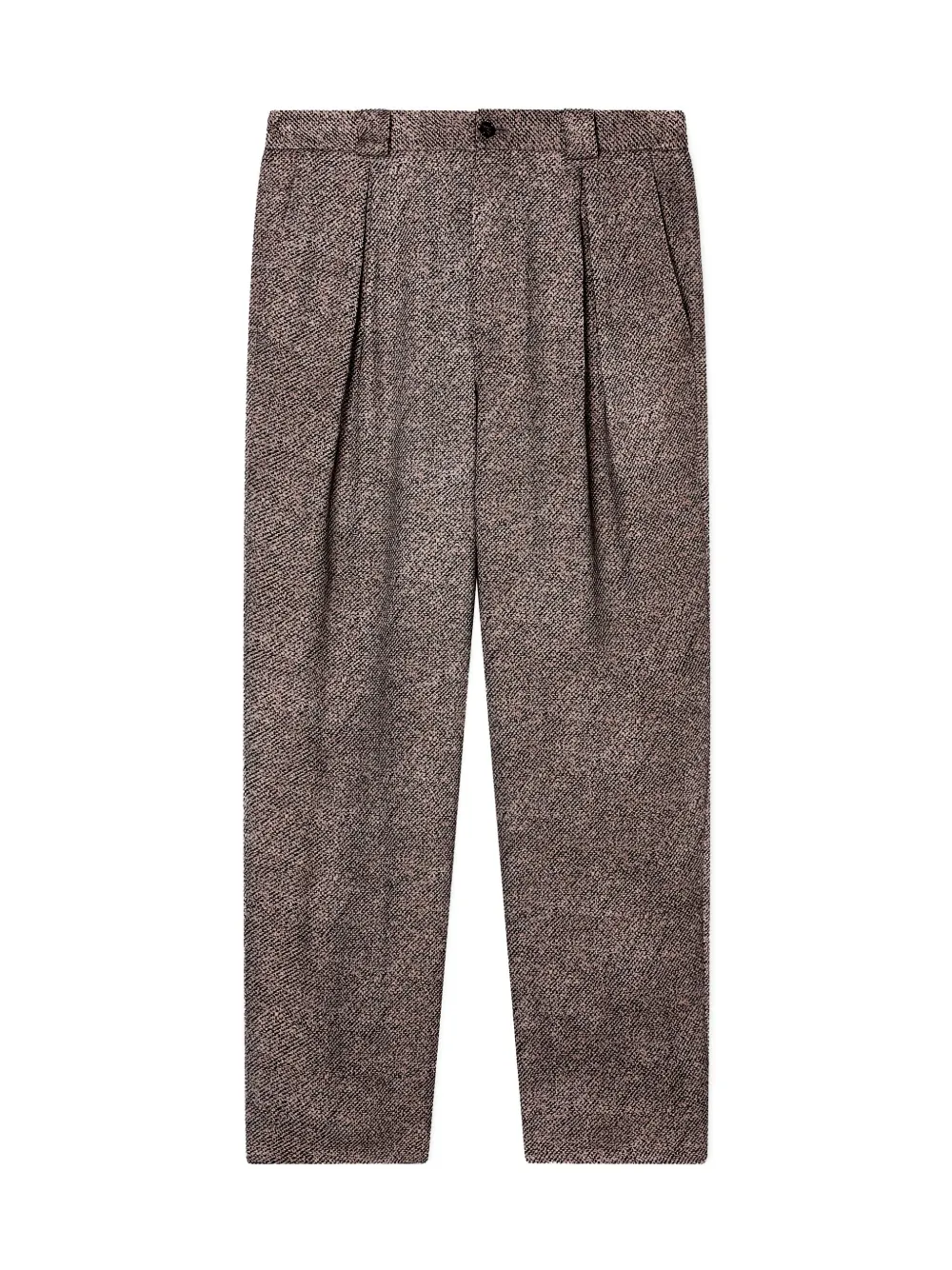 Giorgio Armani pleated herringbone trousers - Bruin