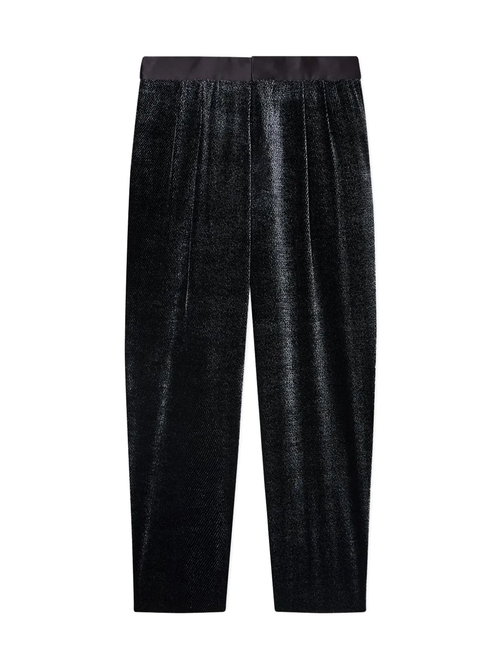 Giorgio Armani pleated high-shine trousers - Zwart