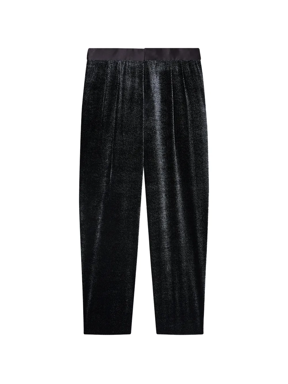 Giorgio Armani Glanzende geplooide broek Zwart