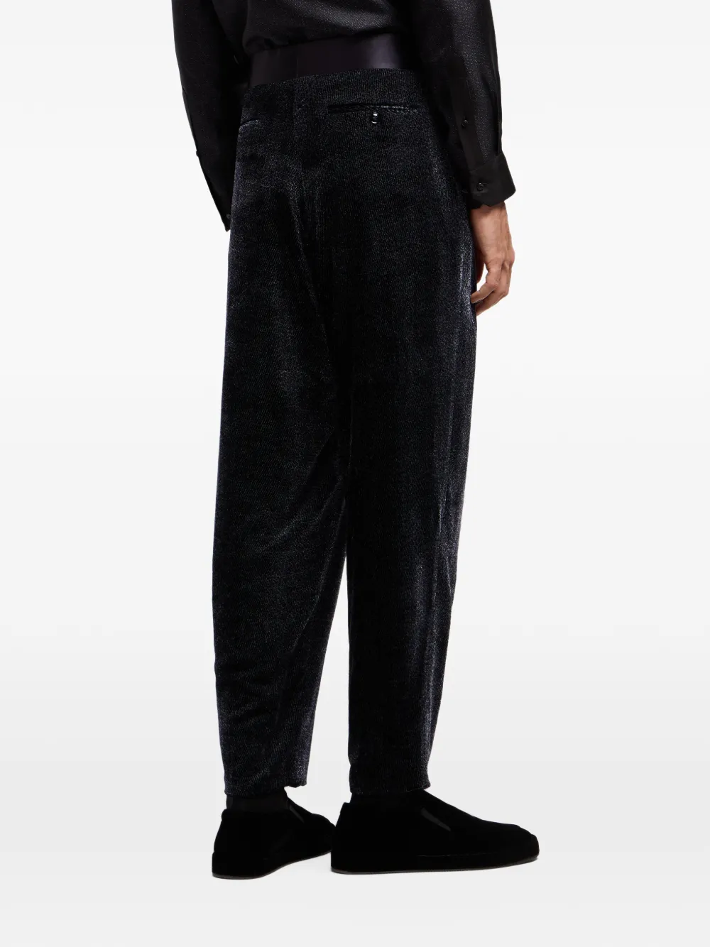Giorgio Armani Glanzende geplooide broek Zwart