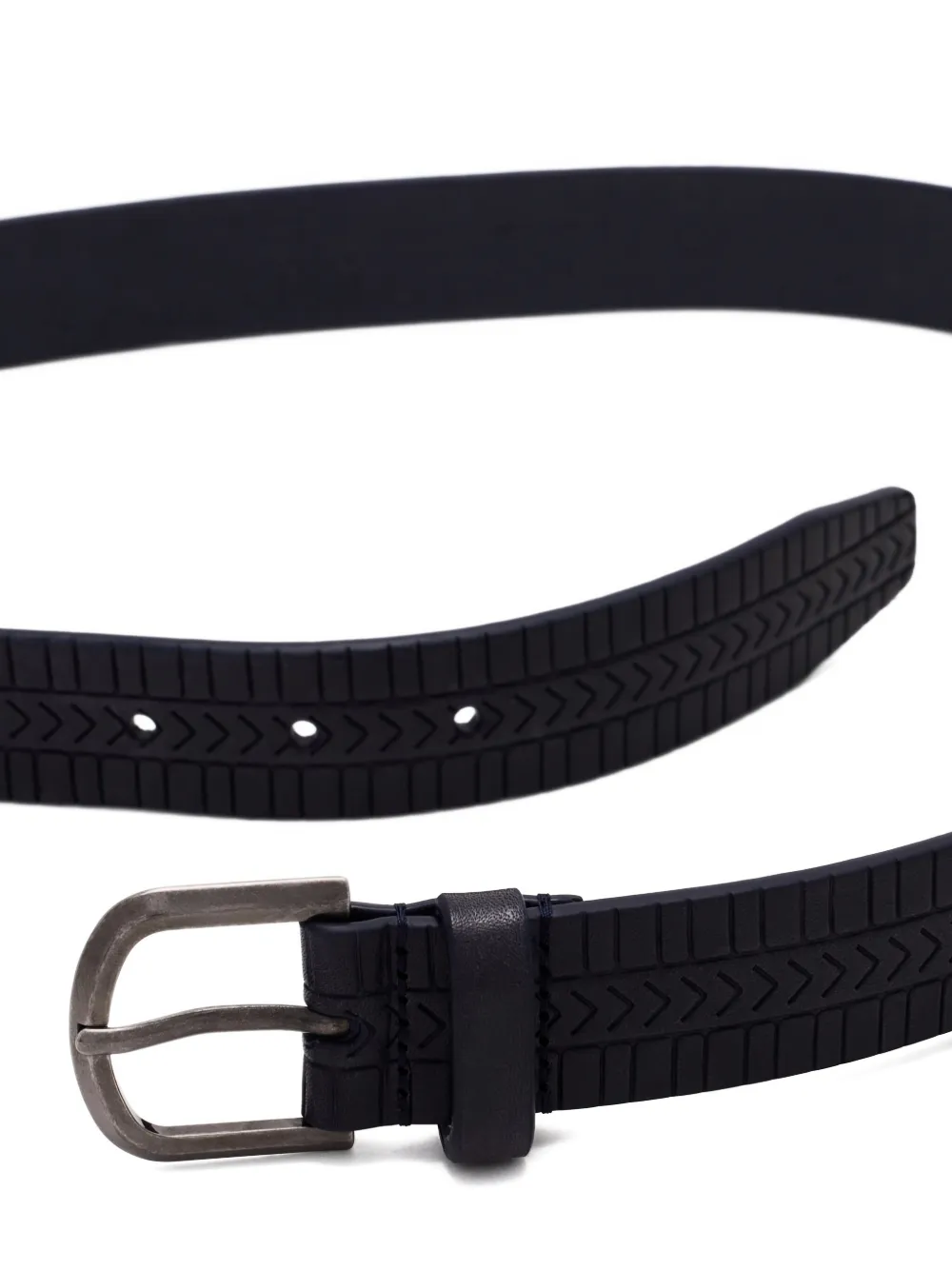 Giorgio Armani debossed leather belt - Zwart