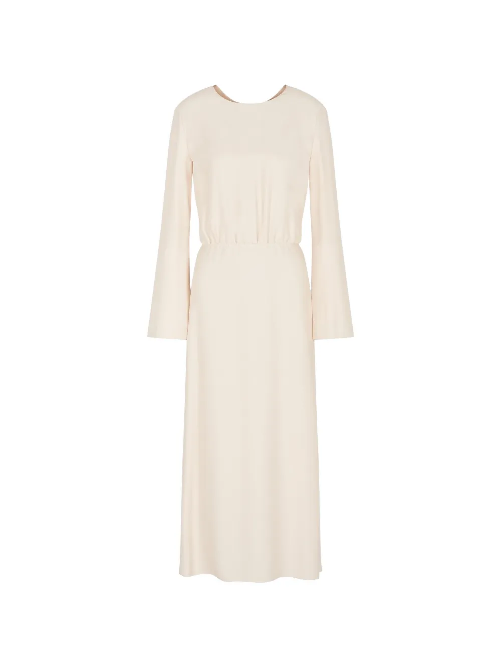 Giorgio Armani elasticated-waist flared-sleeve midi dress - Nude