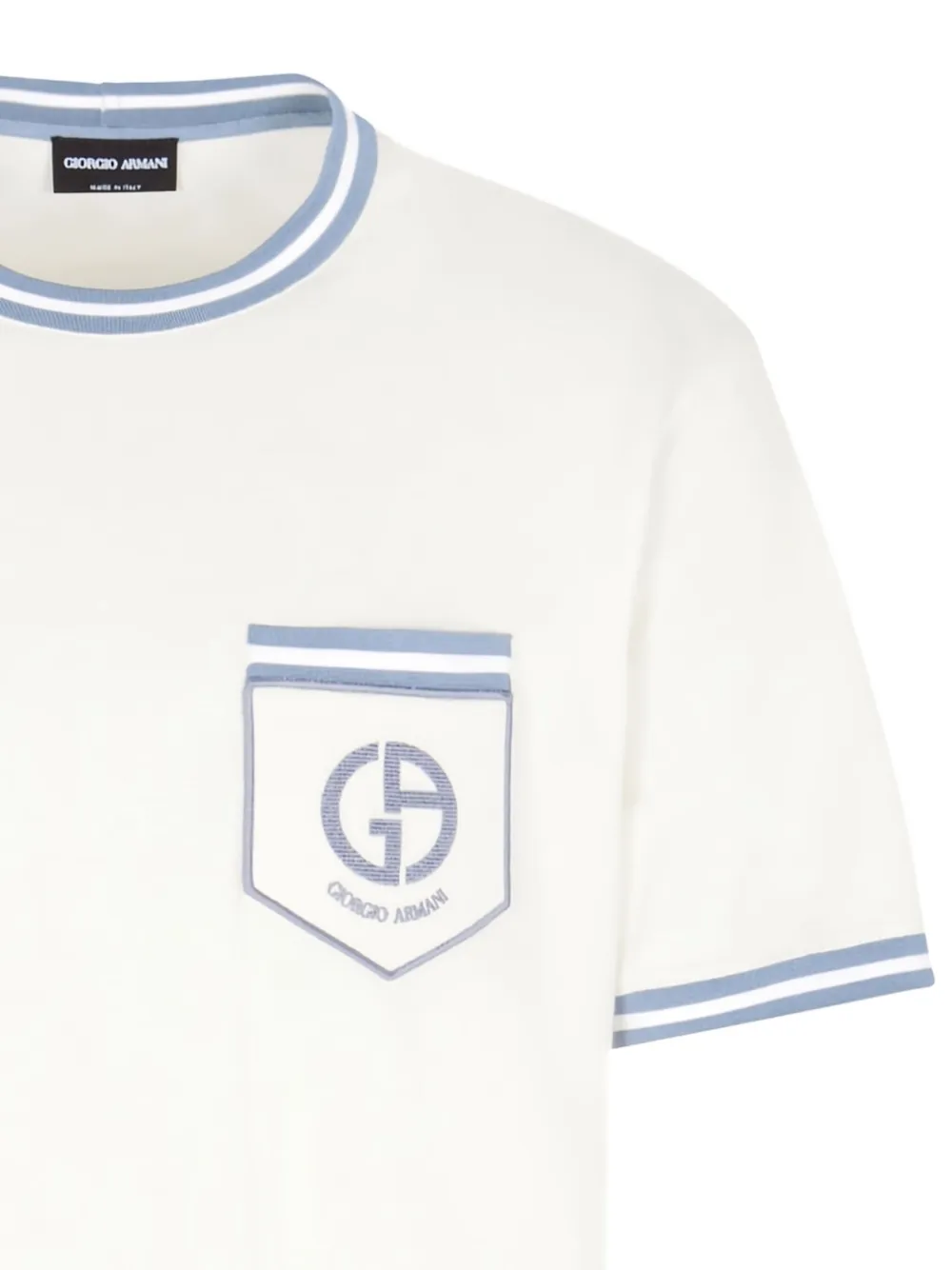 Giorgio Armani logo-detail patch-pocket T-shirt - Wit