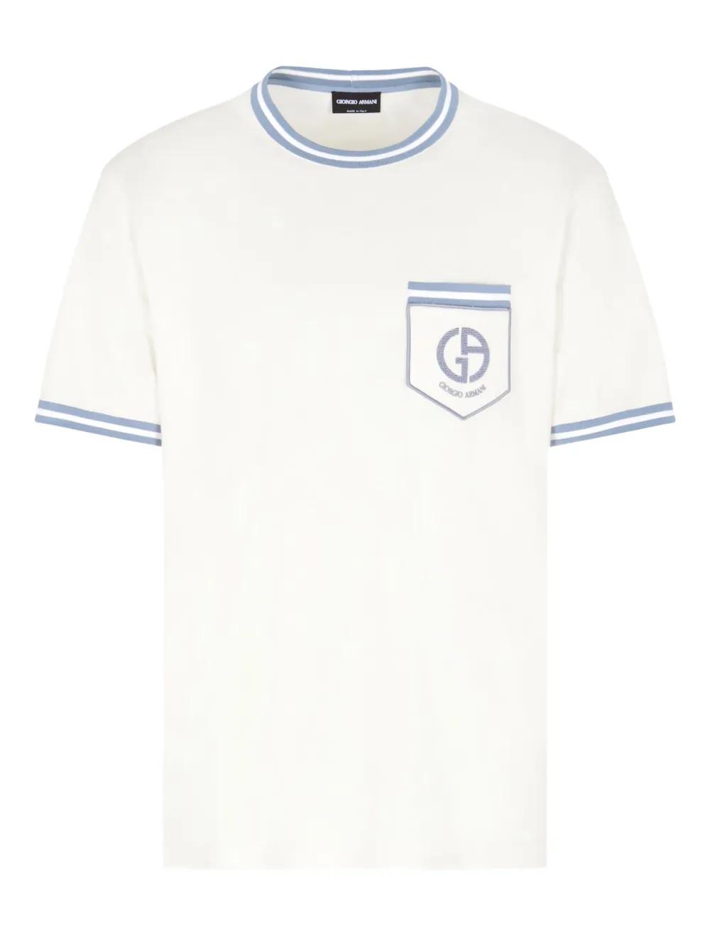 Giorgio Armani playera con bolsillo de parche y logo | blanco | Image 1