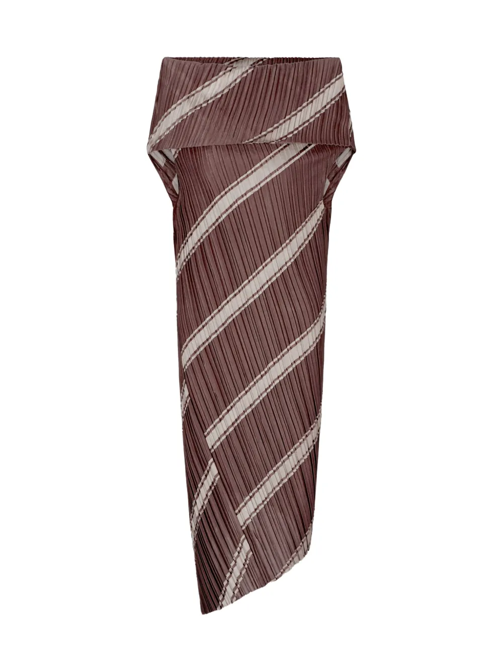 Giorgio Armani striped pleated midi dress - Bruin