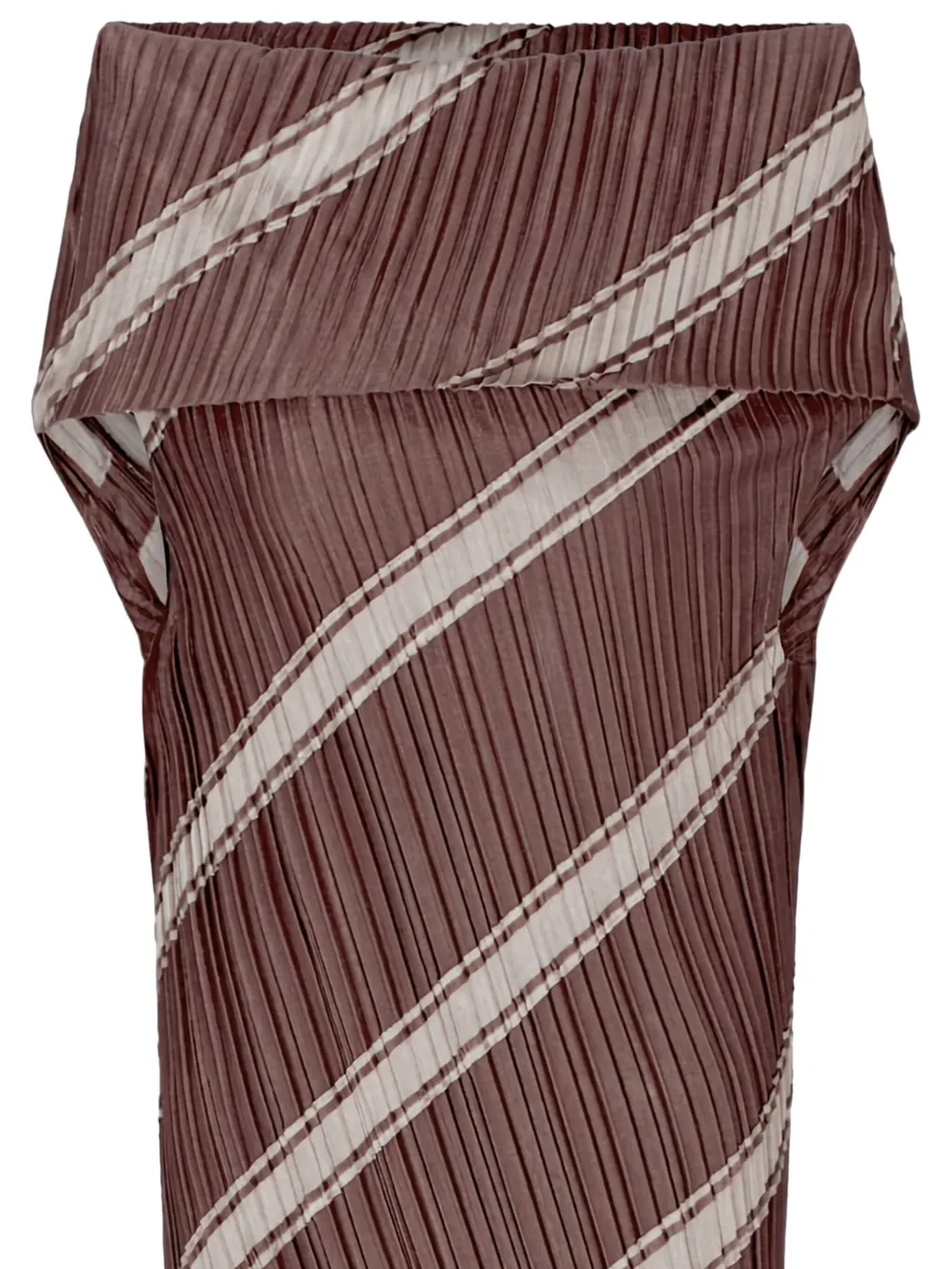 Giorgio Armani Gestreepte midi-jurk Bruin