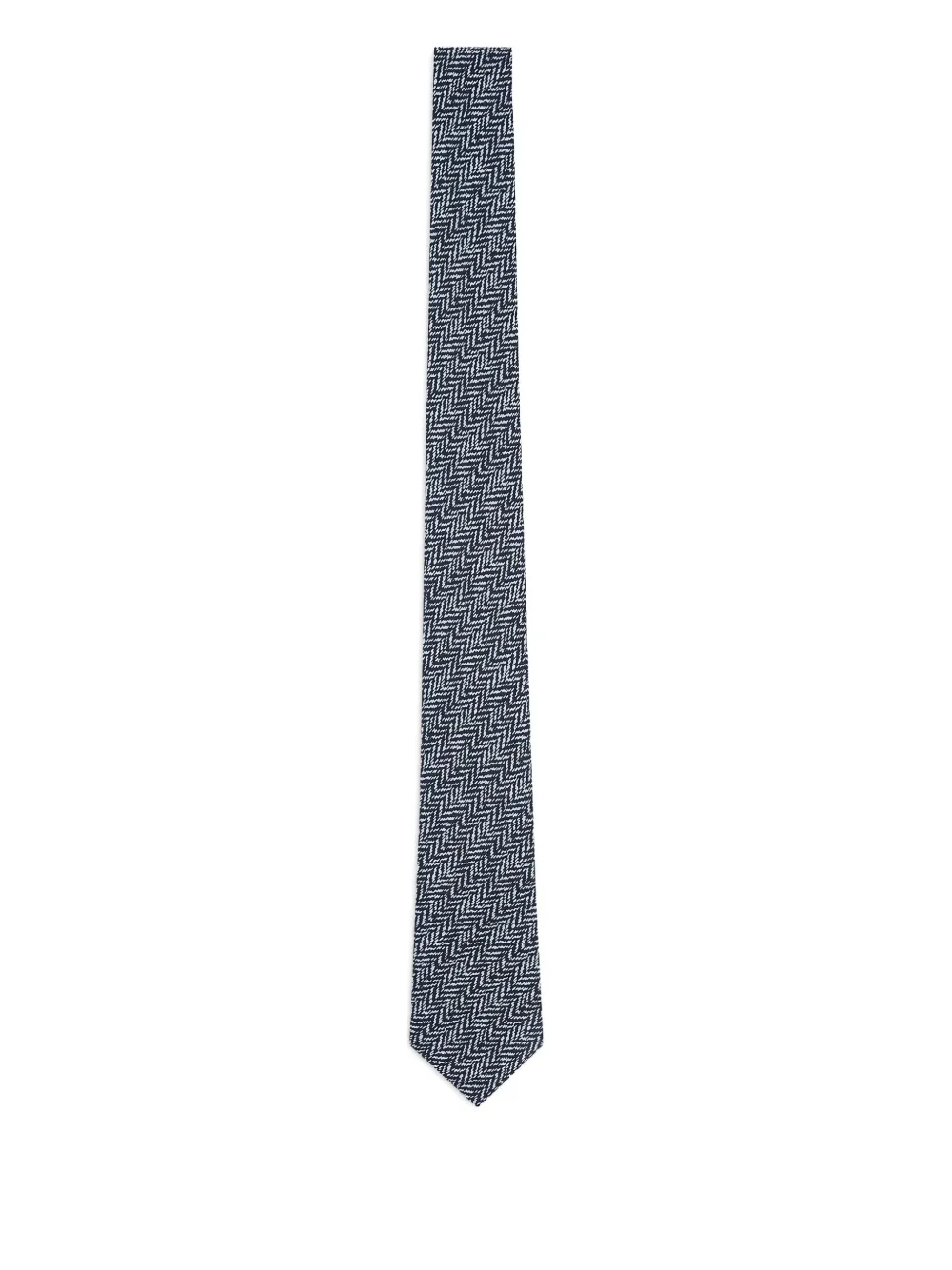 Giorgio Armani Herringbone-pattern Tie In Blue